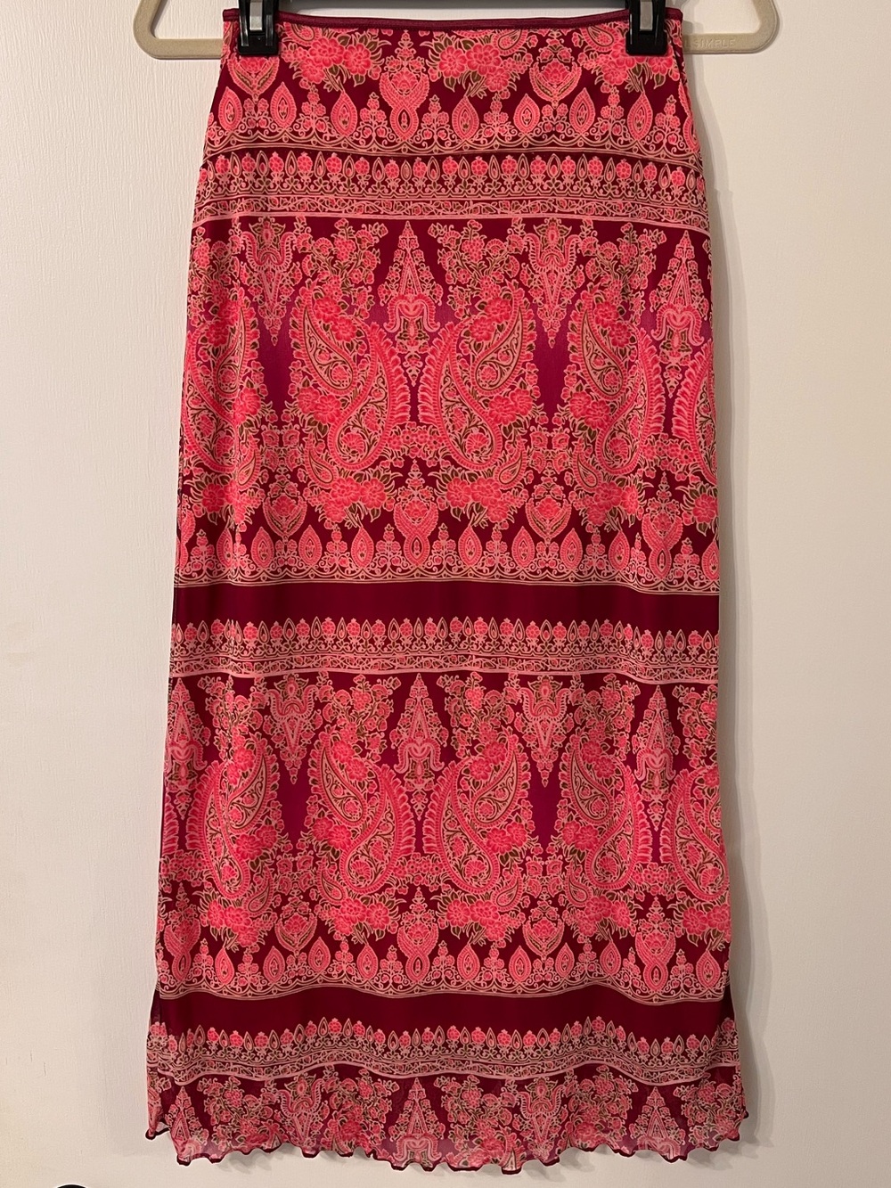 VINTAGE XHILARATION PAISLEY PINK FLORAL MIDI SKIRT ✨